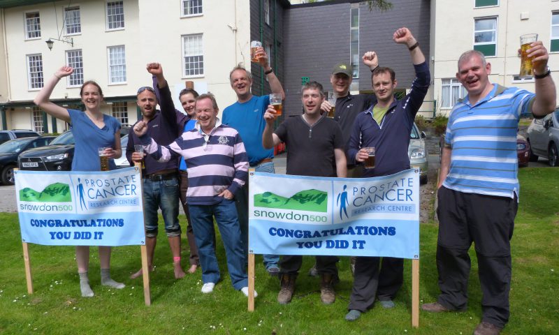 Celebrating the achievement with a pint